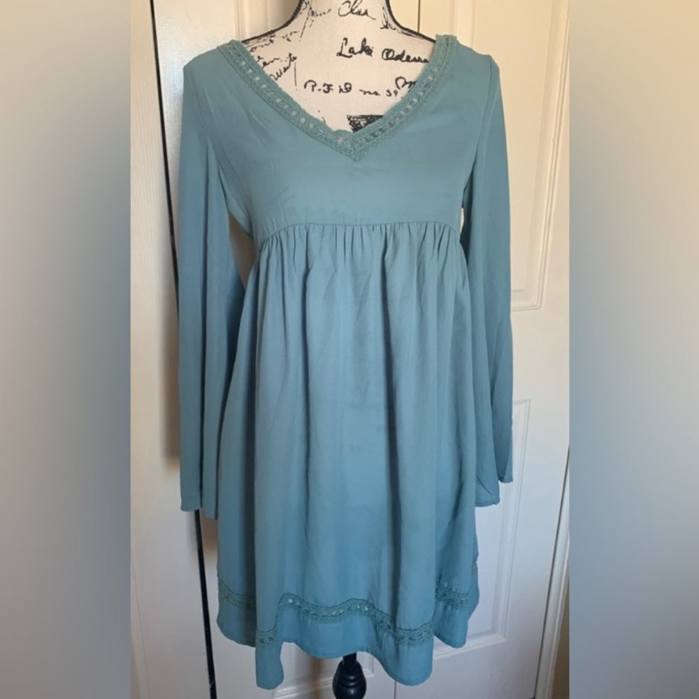Love Culture Turquoise Boho Backless Dress